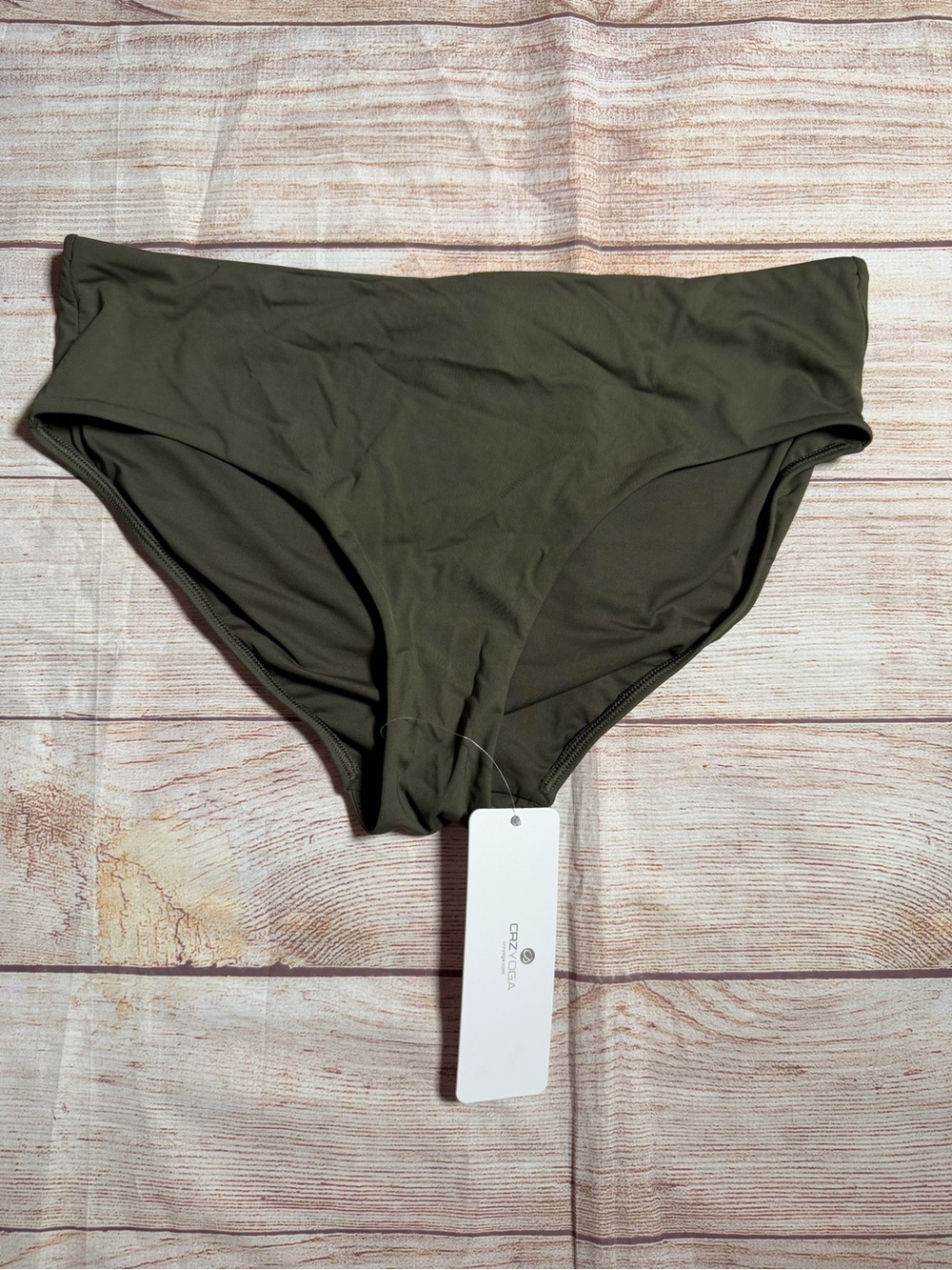 NWT CRZ YOGA Olive Green Sporty Bikini Bottom